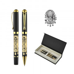 685-RT Tuğra Kabartma Figürlü Metal Roller & Tükenmez Kalem Seti 685-RT Tuğra Kabartma Figürlü Metal Roller & Tükenmez Kalem Seti