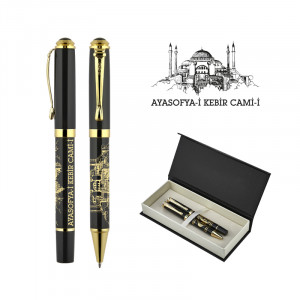 685-RT Ayasofya Kabartma Figürlü Metal Roller & Tükenmez Kalem Seti 685-RT Ayasofya Kabartma Figürlü Metal Roller & Tükenmez Kalem Seti
