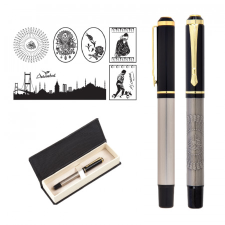 661-KR Figürsüz Kabartma Figürlü Metal Roller Kalem Seti 661-KR Figürsüz Kabartma Figürlü Metal Roller Kalem Seti