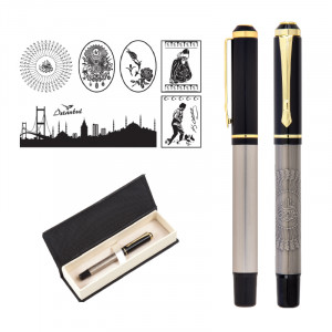 661-KR 41 Besmele Kabartma Figürlü Metal Roller Kalem Seti 661-KR 41 Besmele Kabartma Figürlü Metal Roller Kalem Seti