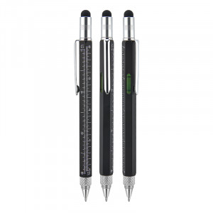 652 Siyah Metal Su Terazili - Tornavidalı Touchpen Kalem 652 Siyah Metal Su Terazili - Tornavidalı Touchpen Kalem