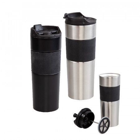 5312 Siyah French Press Çelik Termos / 450 ml 5312 Siyah French Press Çelik Termos / 450 ml