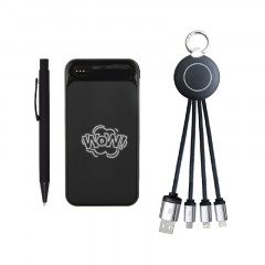 5065 Siyah Kalem & Powerbank & Anahtarlık Set 5065 Siyah Kalem & Powerbank & Anahtarlık Set