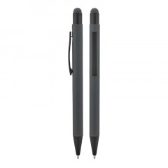1027 Füme Metal Tükenmez Touchpen Rubber Gövde Kalem 1027 Füme Metal Tükenmez Touchpen Rubber Gövde Kalem
