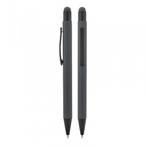 1027 Füme Metal Tükenmez Touchpen Rubber Gövde Kalem 1027 Füme Metal Tükenmez Touchpen Rubber Gövde Kalem