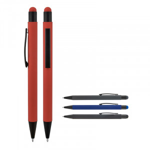 1027 Kırmızı Metal Tükenmez Touchpen Rubber Gövde Kalem 1027 Kırmızı Metal Tükenmez Touchpen Rubber Gövde Kalem