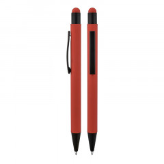 1027 Kırmızı Metal Tükenmez Touchpen Rubber Gövde Kalem 1027 Kırmızı Metal Tükenmez Touchpen Rubber Gövde Kalem